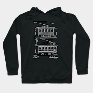 electric railway trolley Vintage Patent Drawing Hoodie